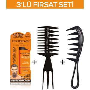 Saç Şekillendirici Pudra Toz Wax Ultra Strong Turuncu 20GR + Şekil Tarağı X2 3'lü Set
