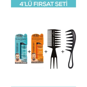 Saç Şekillendirici Pudra Toz Wax Mat Effect ve Ultra Strong + Şekil Tarak'ı X2 4'lü Set