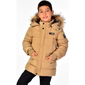 Benitto Kids Natürel Kürklü Erkek Çocuk Şişme Mont 51246