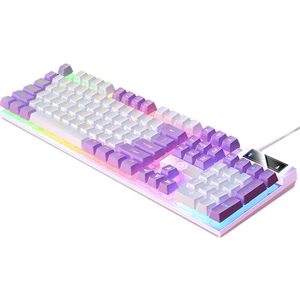 Mekanik Oyun Klavyesi Rgb Arkadan Aydınlatmalı Usb Type-C 104 Anahtarlar Windows White Için Rahat (Yurt Dışından)