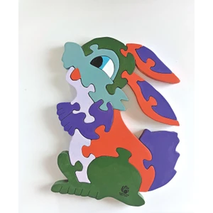 Kokoş Tavşan Ahşap Puzzle Yapboz