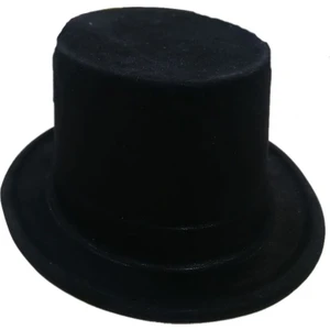 Plastik Üzerine Flok Kaplama Siyah Renk Melon Şapka Yetişkin-Çocuk Uyumlu 1 Adet