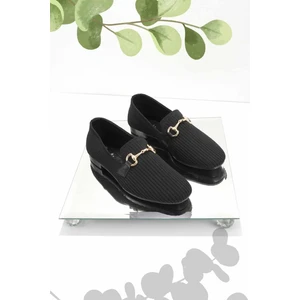 Siyah Triko  Kadın Loafer Ayakkabı K0132030208210