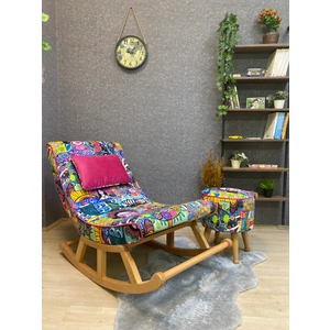Miskin Naturel Diego Ahşap Sallanan Sandalye Dinlenme/Emzirme/Baba/Tv/Okuma/Uzanma Koltuğu Berjer