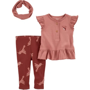 Kız Bebek Alt Üst Set 3'lü Paket Pembe