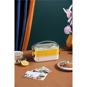 Bento Lunch Box Ofis-Okul Için Yeni Nesil Sefer Tası Taşınabilir Yemek Kutusu Çelik FF462