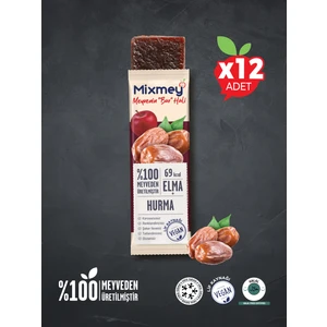 Hurma Meyve Barı 12 Adet | Sağlıklı Atıştırmalıklar – Vegan, Glutensiz, Koruyucusuz (20GR X 12 ADET)
