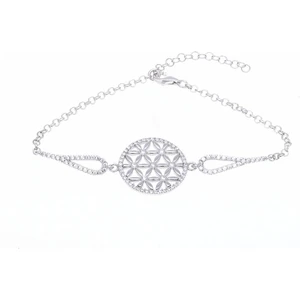 Yaşam Çiçeği Zirkon Taşlı 925 Ayar Gümüş Kadın Bileklik