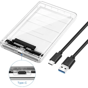 Gn-66 Şeffaf 2.5 Inç Sata Harddisk Kutusu 3.1 Type-C - Sabit Diski Taşınabilir Disk Yapar