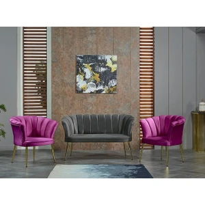 Trend Yolla Gelsin Balkon, Salon, Ofis, Cafe Koltuk Takımı 2+1+1 Papatya Çay Seti