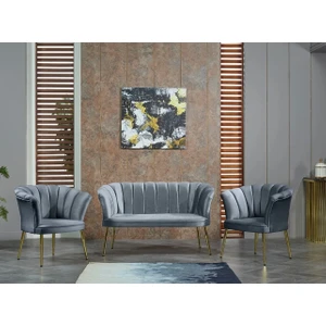Trend Yolla Gelsin Balkon, Salon, Ofis, Cafe Koltuk Takımı 2+1+1 Papatya Çay Seti