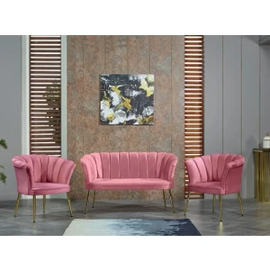 Trend Yolla Gelsin Balkon, Salon, Ofis, Cafe Koltuk Takımı 2+1+1 Papatya Çay Seti