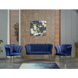 Trend Yolla Gelsin Balkon, Salon, Ofis, Cafe Koltuk Takımı 2+1+1 Papatya Çay Seti