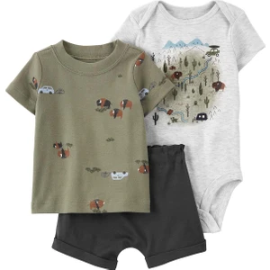 Erkek Bebek Alt Üst Set 3'lü Paket