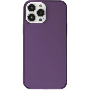 Happycase iPhone 14 Pro Max Kılıf Pc Sert Şeffaf Kapak - Mor