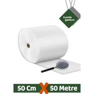 Tuşla Gelsin Balonlu Naylon 50 cm X 50 Metre 1. Kalite Kalın Havalı Naylon Balonlu Naylon Pat Pat Pıt Pıt