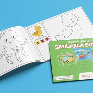 Staau Çocuk Kodlamalı Aktivite Serisi - Sayılarla Boyama Kitabı - Seviye 1
