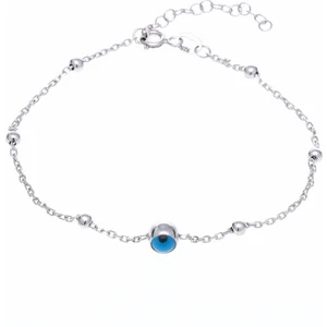 Nazar Boncuklu Göz Model 925 Ayar Gümüş İnce Kadın Bileklik