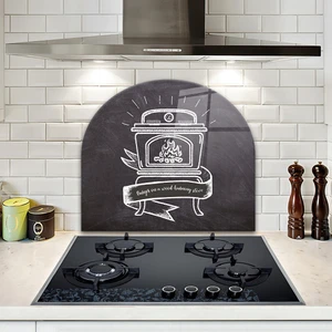 Cam Ocak Arkası Koruyucu | Oval Şekilli | Fırın | 52CM x 60CM