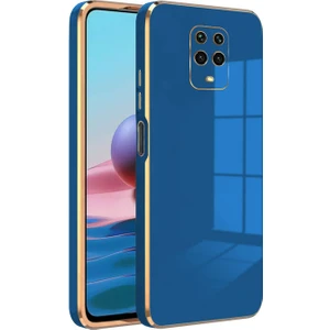 Xiaomi Redmi Note 9s Kılıf Golden Silikon Kılıf Petrol Mavisi
