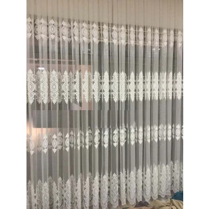 Nish Perde Lüks 445 Desen Salon Tül Perde 1/2 Seyrek Pile