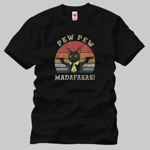 Built By Crazy Pew Pew Cat Madafakas  Tişört