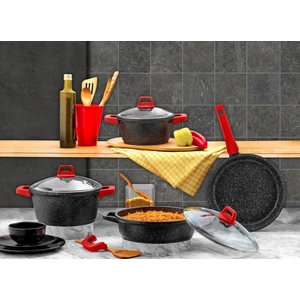 Elit 7 Parça Döküm Granit Tencere Tava Seti