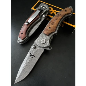 Browning Damascus Ahşap Kabze Çakı 21 cm
