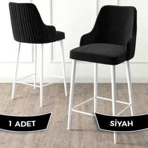 Concept Enox Serisi  Mutfak Bar Sandalyesi   Babyface Kumaş  Beyaz Metal Ayak