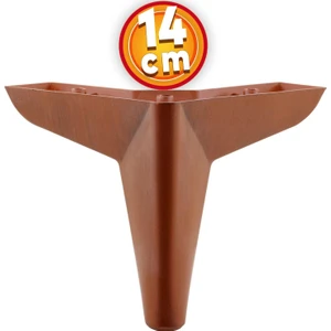 Lüks Mobilya Kanepe Sehpa Puf Koltuk Ayağı 14 cm Kahverengi Ahşap Desenli Baza Ayak