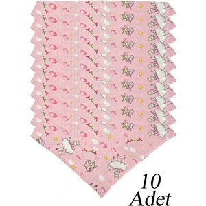 Ayd Home %100 Organik Pamuk Müslin Kumaşlı Çıtçıtlı Bebek Salya Önlüğü Fular 10 Adet