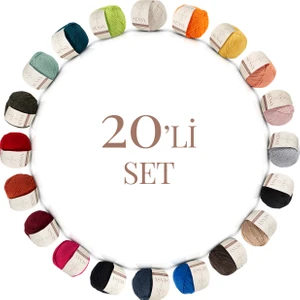 Premium Amigurumi Ipi Punch (Panç) Baby Soft Cotton 50 gr 20'li Örgü Ip SET24