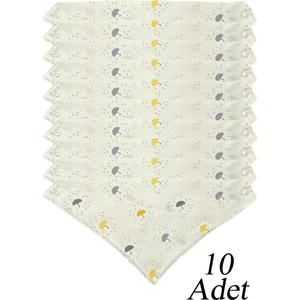 Ayd Home %100 Organik Pamuk Müslin Kumaşlı Çıtçıtlı Bebek Salya Önlüğü Fular 10 Adet