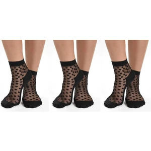 Beşiroğlu Since 1980 3 Çift Tül Transparan Kadın Patik Çorap Puantiyeli Çizgili