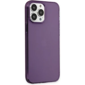 Happycase Apple iPhone 13 Pro Max Kılıf Pc Sert Şeffaf Kapak - Mor