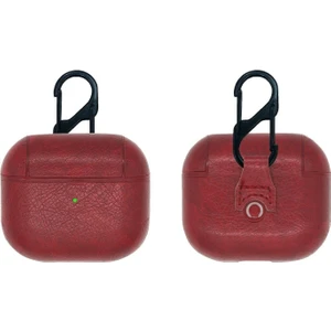 Airpods 3. Nesil Kulaklık Kılıfı Koruma Pu Deri Kılıf Kırmızı
