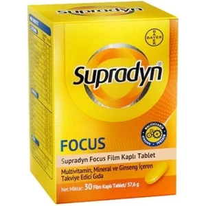 Supradyn Focus Multivitamin, Multimineral ve Ginseng Içeren Takviye Edici Gıda 30 Film Kaplı Tablet