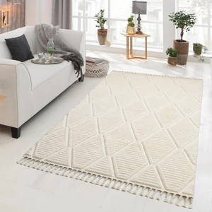Giza Home Madu Krem Saçaklı Dokuma Salon ve Oturma Odası Halısı 1300T_RO66 80 x 300