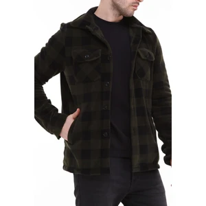 Ghassy Co. Erkek Oduncu Düğmeli Çift Cepli Ekose Polar Outdoor Gömlek Ceket