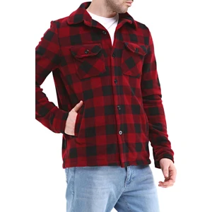 Ghassy Co. Erkek Oduncu Düğmeli Çift Cepli Ekose Polar Outdoor Gömlek Ceket