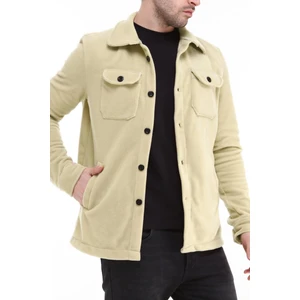 Ghassy Co. Erkek Oduncu Düğmeli Çift Cepli Ekose Polar Outdoor Gömlek Ceket
