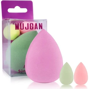 MJGN-170 Büyük + Orta Mini Boy 3'lü Armut Sünger Seti Açık Pembe