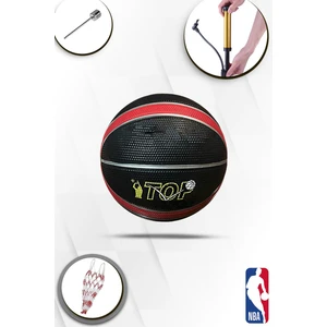 Prof. Maç/antreman Kaymaz Kauçuk Iç/dış Saha Uygun 7 Numara Basketbol Topu + File,şişirme Iğnesi,pompa Hediyeli