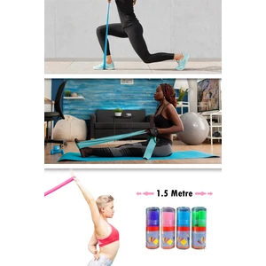 1.5 Metre Dayanıklı Pilates Direnç Lastiği Yoga ve Fitness Esneme Bandı