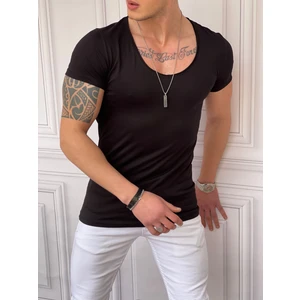 The One Erkek Açık Yaka Düz Kesim Pamuk Basic T-Shirt