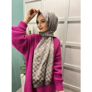 Hint Ipek Dama Desenli Monogram Şal 00707