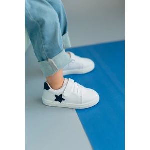 Lacivert Yıldızlı Cırt Cırtlı Erkek Çocuk Günlük Sneaker Spor Ayakkabı-S-1000