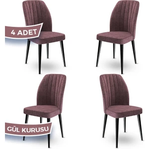 Concept Etra Serisi, Üst Kalite 1.sınıf Sandalye, 4 Adet Sandalye, Siyah Gürgen Ayaklı