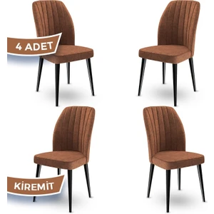 Concept Etra Serisi, Üst Kalite 1.sınıf Sandalye, 4 Adet Sandalye, Siyah Gürgen Ayaklı
