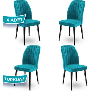 Concept Etra Serisi, Üst Kalite 1.sınıf Sandalye, 4 Adet Sandalye, Siyah Gürgen Ayaklı